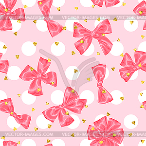 Wedding seamless pattern background with bows and - vector image