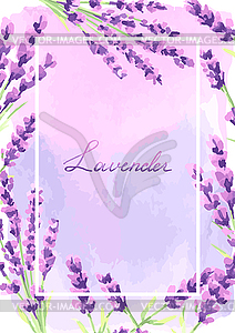 Lavender flowers background design - vector clip art