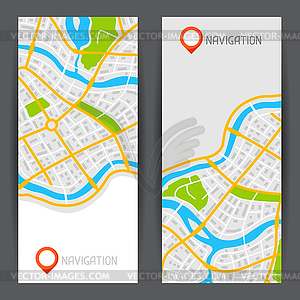 Abstract city map banners - vector image