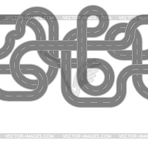 Seamless pattern top view of roads - vector clipart