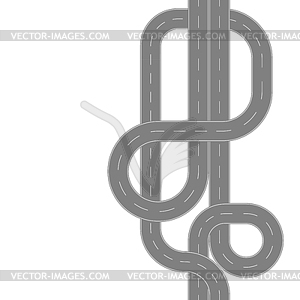 Бесшовный вид сверху дорог - изображение в векторном виде
