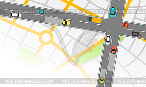 Banner with top view of road - vector clipart