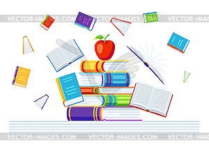 Background with books - vector clip art