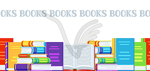 Seamless pattern with books - vector clipart