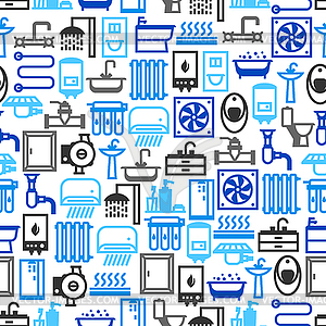 Plumbing seamless pattern - vector clipart