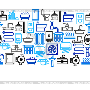 Plumbing seamless pattern - vector clipart