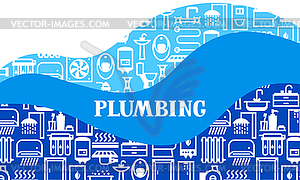 Plumbing background design - vector clipart