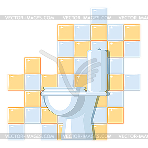 Lavatory interior - color vector clipart