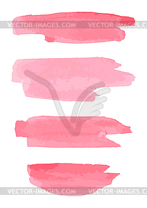 Watercolor brush strokes. Pink aquarelle abstract - vector image