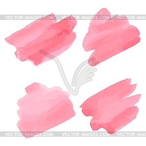 Watercolor brush strokes. Pink aquarelle abstract - vector clipart