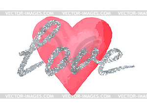Love greeting card to Valentine day or wedding - color vector clipart