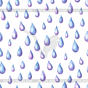 Aquarelle seamless pattern with raindrops - vector image