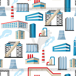 Industrial factory seamless pattern - vector clipart