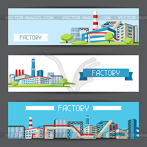 Industrial factory banners - vector image