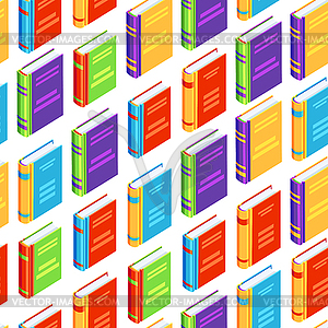 Seamless pattern with isometric books - vector clipart