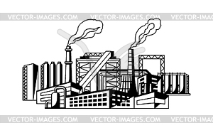 Industrial factory background - vector clip art