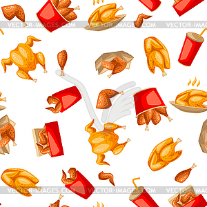 Fast food fried chicken meat - vector clip art