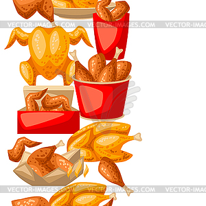 Fast food fried chicken meat - vector image