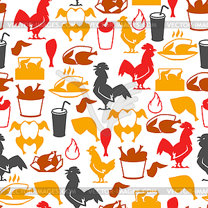 Fast food fried chicken meat - vector clipart