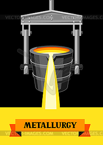 Metallurgical ladle  - vector image