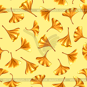 Бесшовный фон с листьями гинкго билоба - клипарт в формате EPS