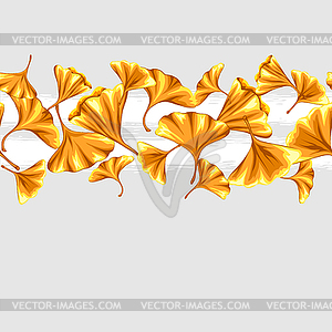 Seamless pattern with ginkgo biloba leaves - vector image