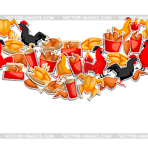 Fast food fried chicken meat - vector image