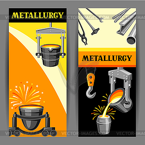 Metallurgical banners design - vector image