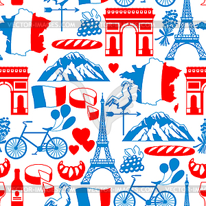 France seamless pattern - vector image