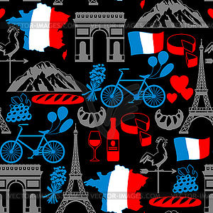 France seamless pattern - vector image