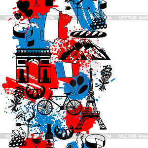 France seamless pattern - vector image