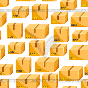 Seamless pattern of packing boxes - vector clipart