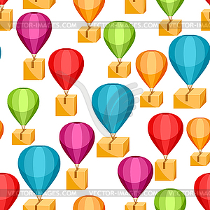 Hot air balloons with delivery boxes - vector clipart / vector image