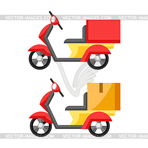 Goods delivery by motorcycle - vector clip art