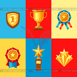 Набор иконок наград и трофеев - изображение в формате EPS