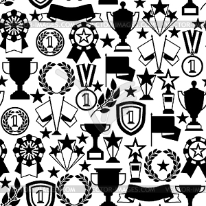 Awards and trophy seamless pattern - vector clipart