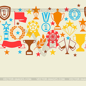 Awards and trophy seamless pattern - vector EPS clipart