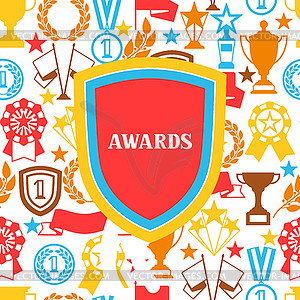 Awards and trophy background - stock vector clipart