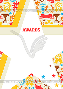 Награды и трофейный фон - векторизованное изображение клипарта