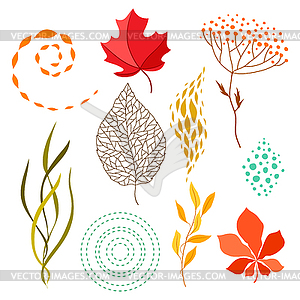 Set of falling leaves - royalty-free vector image