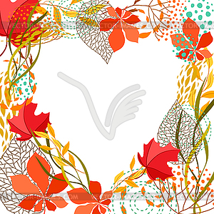 Frame with falling leaves - vector clip art