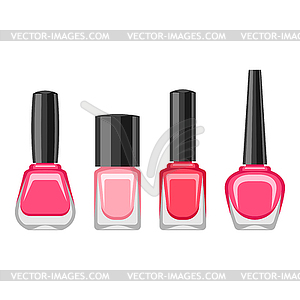 Set of bottles with nail polish - royalty-free vector clipart