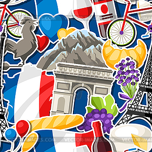 France seamless pattern - vector clip art