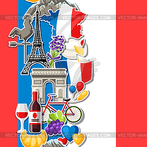 France seamless pattern - vector image