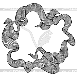 Frame with wave line curls - vector image