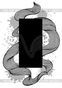 Background with wave line curls - vector image