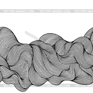Seamless wave hair line pattern - vector clip art