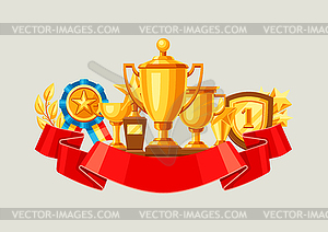 Awards and trophy background - vector clip art