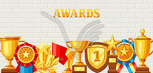 Awards and trophy background - color vector clipart