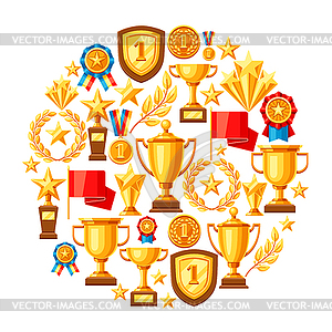 Awards and trophy background - vector image